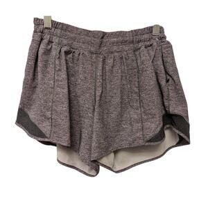 Lululemon Hotty Hot II 4" Short 8 Tall Heathered Lux Gray Gym Running‎ Sporty
